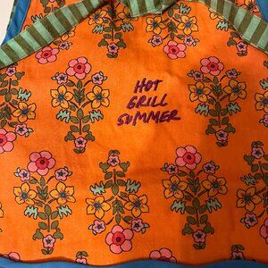 Hot Grill Summer Colorful Kitchen Apron NWT 100% Cotton